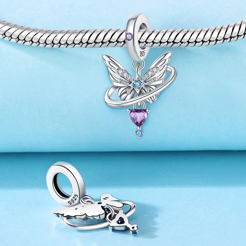 Gioielli da donna in argento sterling 925 con perline, di alta qualità, a forma di farfalla, fai da te, accessori per gioielli, pendenti_voghion.com