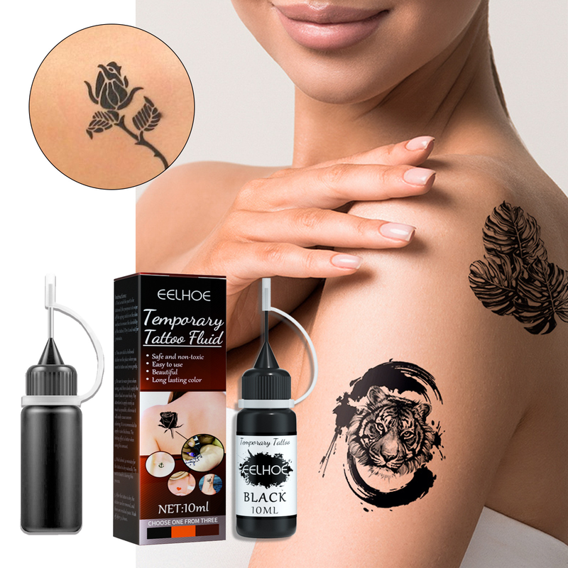 EELHOE Cremă pentru tatuaj cu suc de culoare lichidă temporară pentru braț Durabil, rezistent la apă, simulare, broderie non-reflexivă_voghion.com