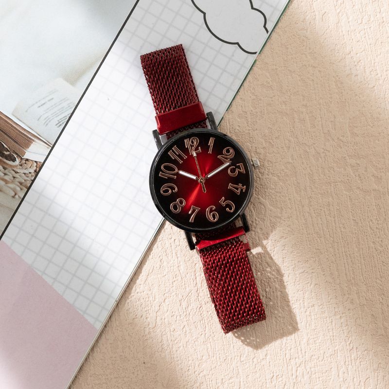 Orologio al quarzo semplice con cinturino in maglia, digitale, da scolaretta, con ventosa, per il tempo libero, per andare al lavoro, ogni giorno, per la festa della mamma, compleanno, anniversario, regalo di San Valentino_voghion.com