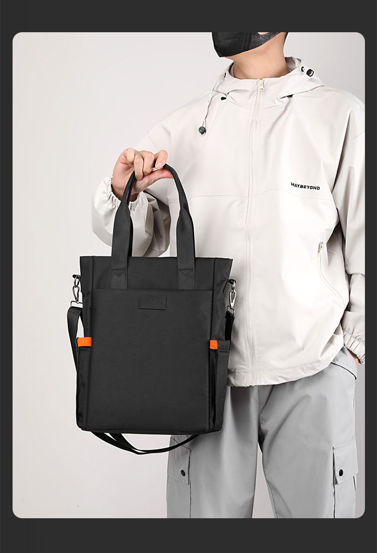 Men's Handbags Light And Large-capacity Computer Bag Men's Business Sense Canvas Hand-held Messenger Bag Leisure Shoulder Bag_voghion.com