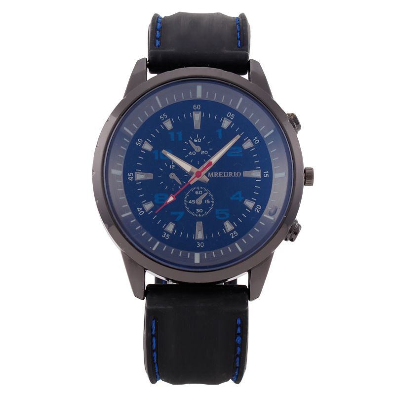 Sports large dial, three eye silicone tape, watch, men's blue light mirror_voghion.com