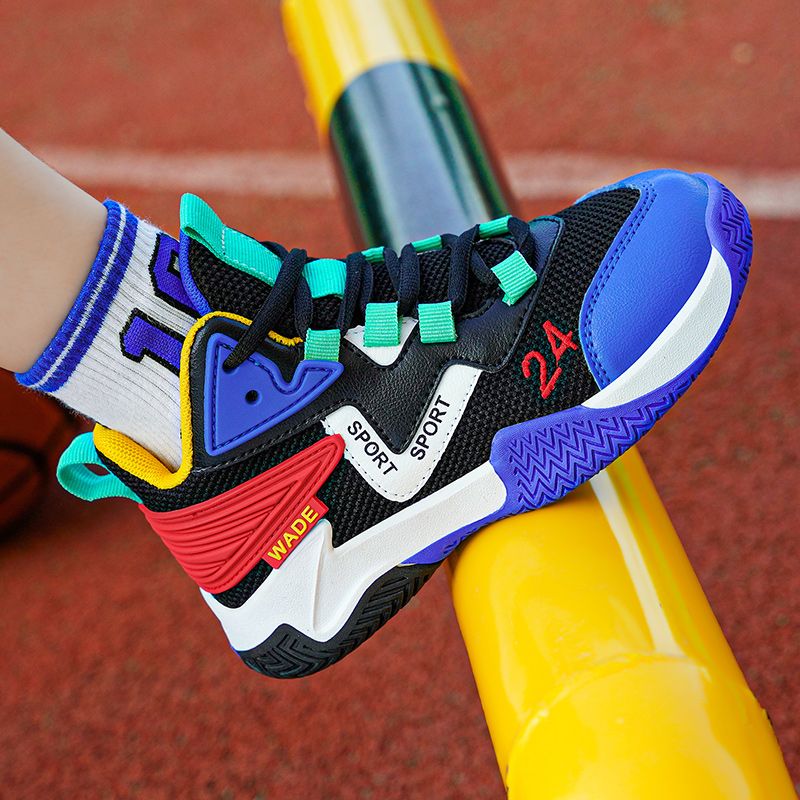 Outdoor Kids Snes 5-16Years Boys Basketball Shoes 2024 Fashion Children's Soft Sole Breathable Running & Walking_voghion.com