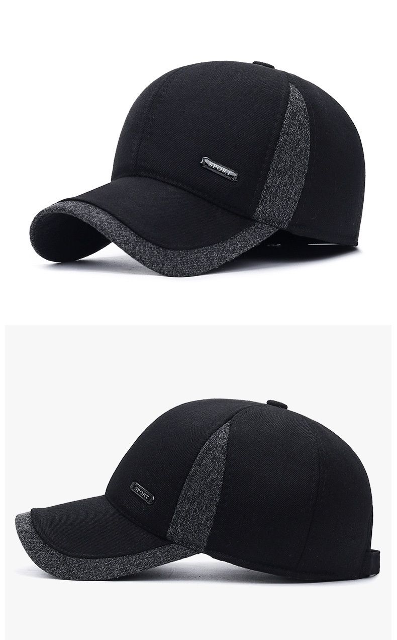 Neue warme Herren Winter Wolle Baseball Ohrenklappen Marke Snapback Hüte Verdicken Baumwolle Einbau Gorra Hombre Trucker Cap_voghion.com