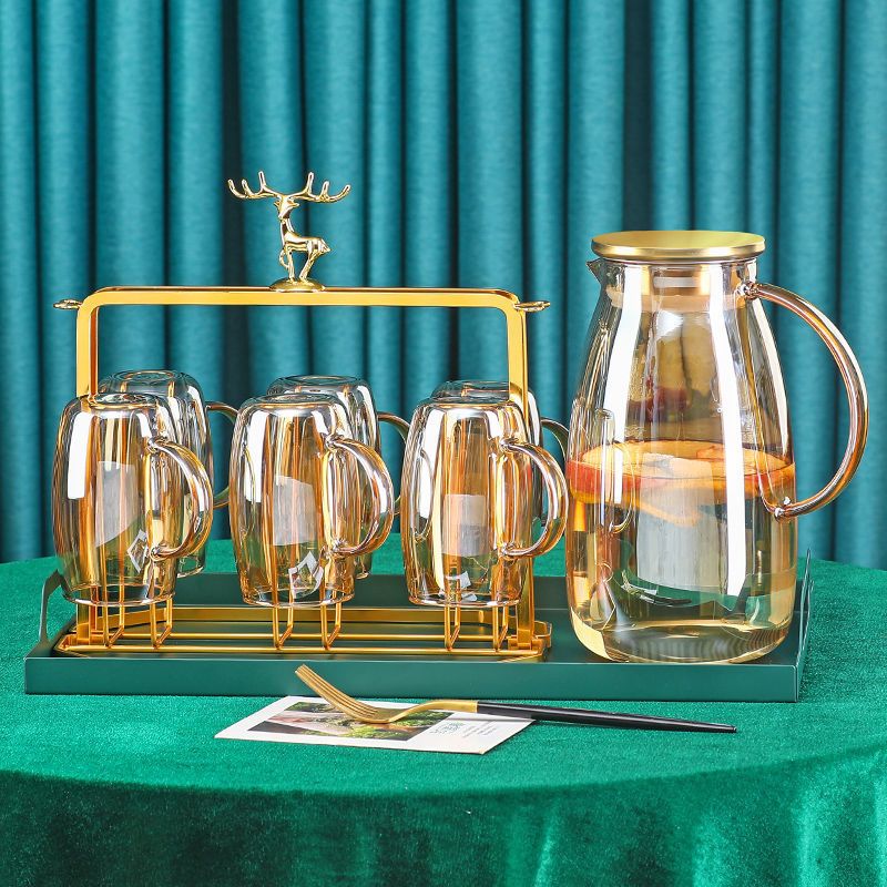 Nordic Light Luxury Glass Home Living Room Coffee Table Modern With Handle Drinking Cup Water Set High Aesthetic_voghion.com
