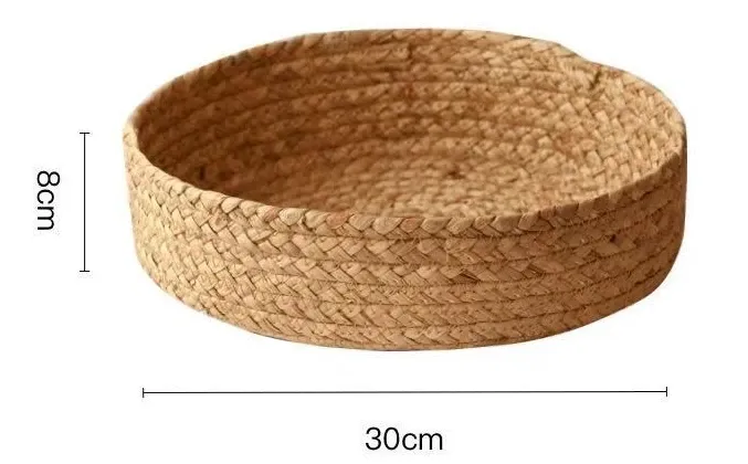 Aufbewahrungskorb, aus Stroh, gewebt, für Obst, für Zuhause, Badezimmer, Tischplatte, für verschiedene Artikel, Snacks, Spielzeug, Aufbewahrungskorb_voghion.com