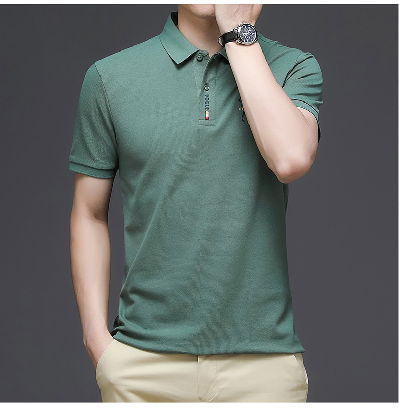 Herren Sommer neues Poloshirt aus reiner Baumwolle Herren Business Casual Revers Kurzarm T-Shirt für Herren_voghion.com