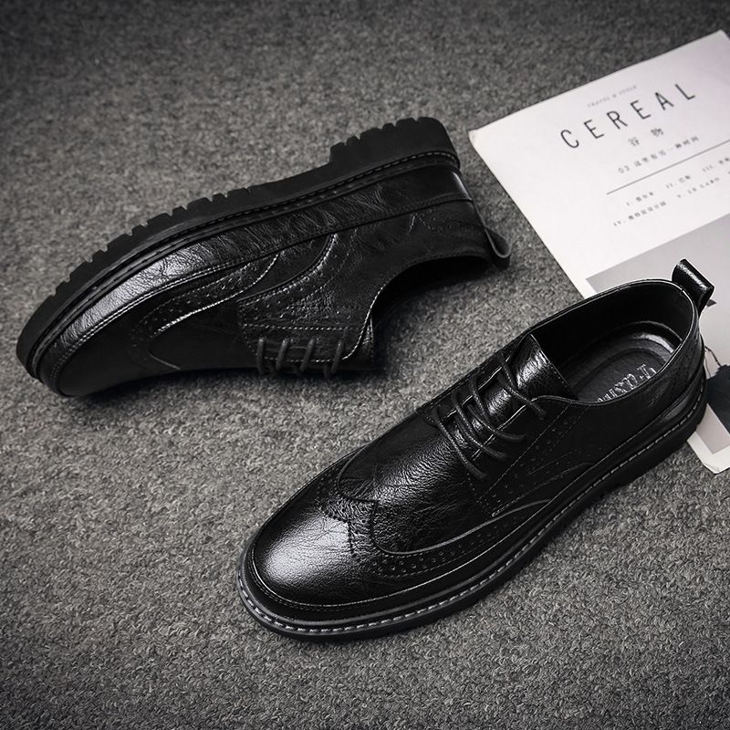 New Spring Brogue For Men, Business Formal Men's Shoes, British Style Breathable Carved Casual European And American_voghion.com
