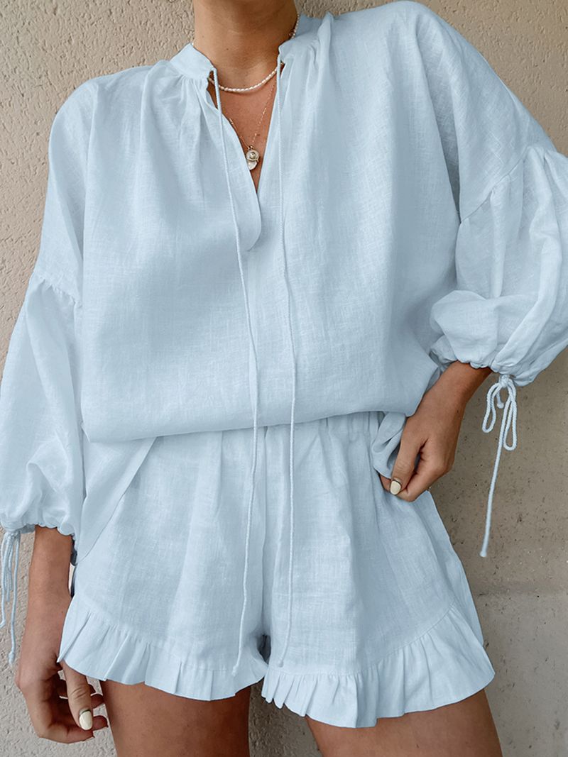 Abito casual semplice in pizzo tinta unita stile Sense_voghion.com