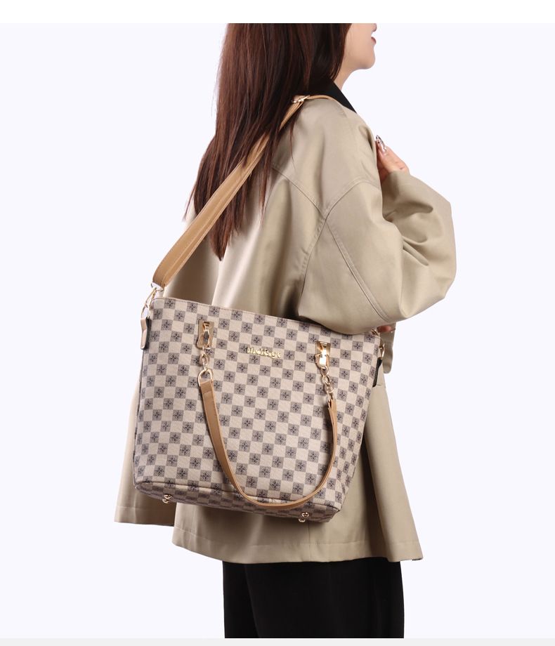 Borse da donna, borsa da donna retrò, nuova moda, borsa a quadri per mamma e bambino, grande capacità, semplice, da portare a mano, a tracolla_voghion.com