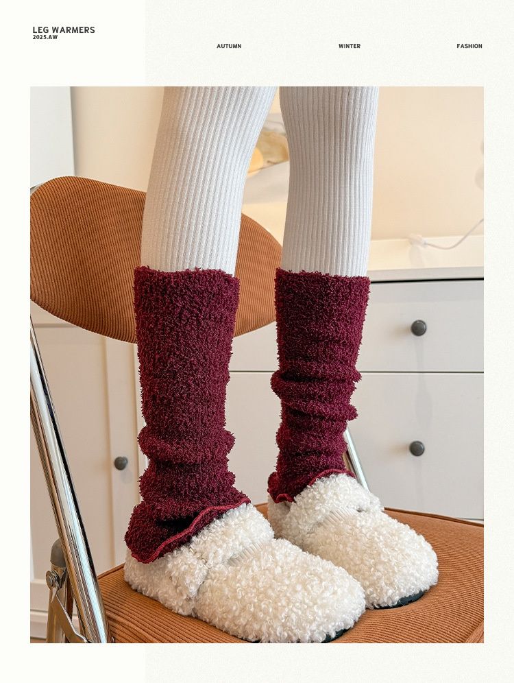 Voyage Shoes Modische Baumwollsocken für Damen, dick gefüttert, warm, japanischer Stil, flauschig, koreanisch, vielseitig, lang, für Herbst und Winter_voghion.com