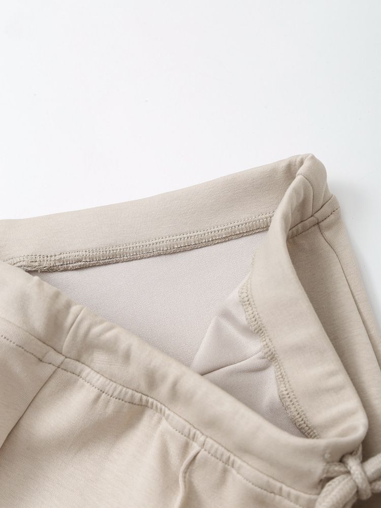 Frae Kleeder Stil Stitch Dekoratioun Elastesch Taille Doppelsäiteg Stoff Bell Bottom Hosen Zipper Sweatshirt Kostüm_voghion.com
