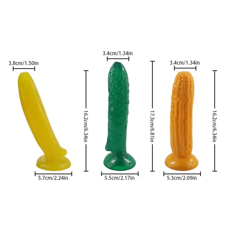 Female Banana Corn Cucumber Manual With Suction Cup Simulated Penis Masturbator_voghion.com