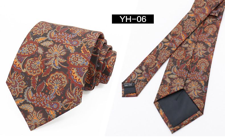 Férfi vintage nyakkendő. Divatos virágmintás üzleti hivatalos twill mintás nyakkendő_voghion.com
