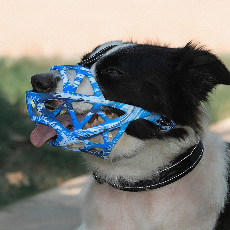 Guangying Dog Muzzle Tear-resistant Grille Adjustable Anti-bite Anti Chewing Dog Mouth Cover Dog Supplies_voghion.com