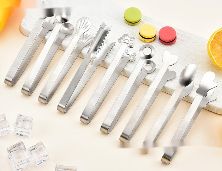 430 Stainless Steel Ice Cute Palm Sugar Cube Mini Snack Bread Food Tongs_voghion.com