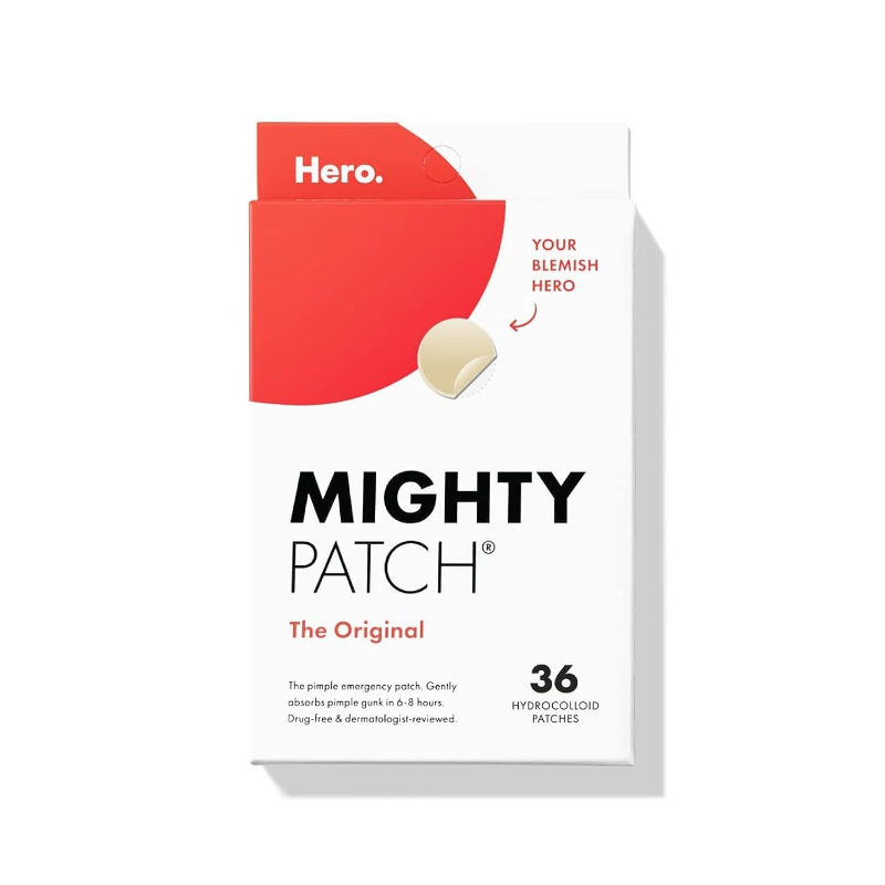 Mighty Patch wyprodukowany przez Hero Cosmetics ™ Original Patch - Hydrokoloidowy plaster stosowany do zakrywania niedoskonałości skóry twarzy i ciała spowodowanych trądzikiem_voghion.com