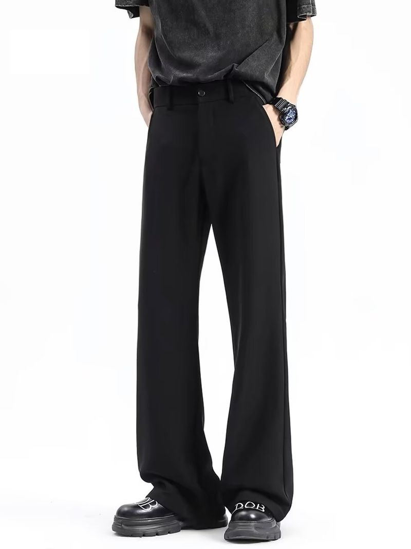 Ropa para hombre Primavera y otoño Nuevos pantalones largos casuales de corte recto y acampanado de alta gama para hombre_voghion.com