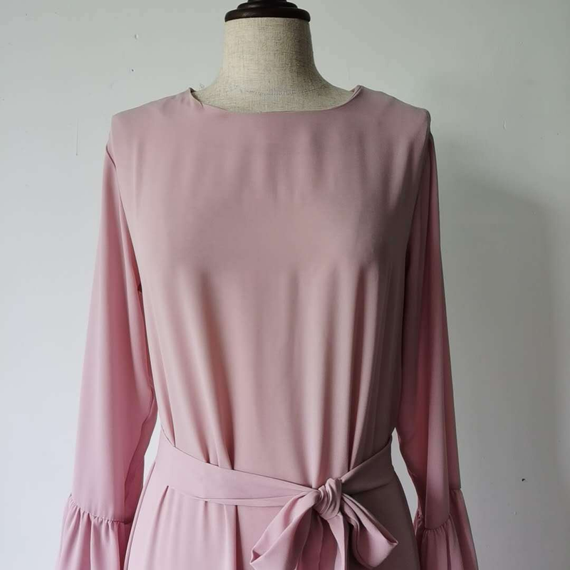 Abito da donna con volant patchwork in chiffon_voghion.com