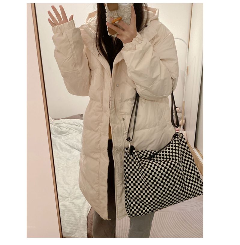 Chessboard grid large capacity women's 2024 new versatile shoulder student fashion niche bag, crossbody bag_voghion.com