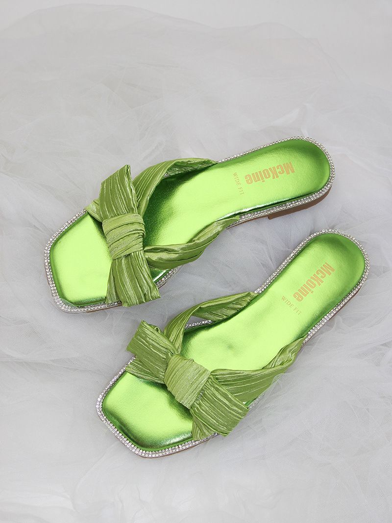 Sandales plates de plage à bordure diamantée, nouvelle tendance_voghion.com