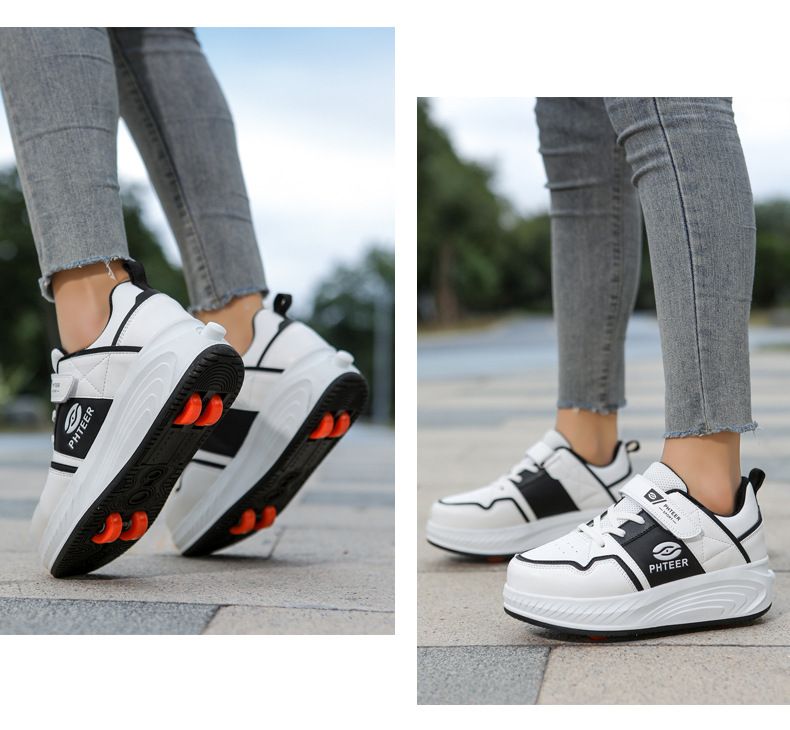 Heelys Kinderschoenen Vierwieler Studentenversie Sportschoenen Dubbele Rij Goedkope Heren- en Damesschaatsen Vliegende Schoenen Met Wielen Kinderschoenen_voghion.com