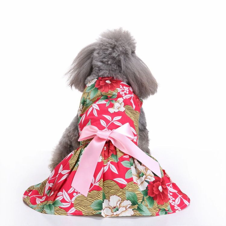 Katze und Hochzeit süße elegante Outdoor Walking Hund Bowknot Prinzessin Stil Haustier Kleid_voghion.com