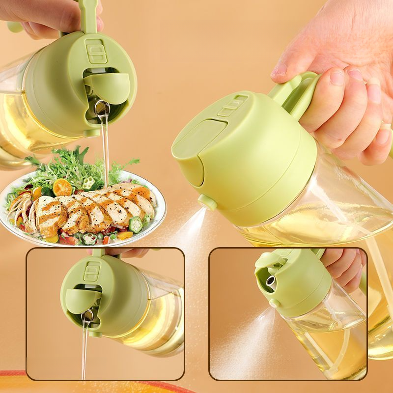 High-end Household Kitchen And Pour Dual-use Edible Pot Glass Two-in-one Spray Oil Bottle_voghion.com