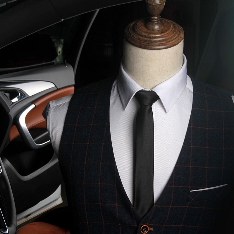 New Men's 5cm Solid Color Narrow Hand-tied For Men Business Casual Group Tie Custom Wholesale_voghion.com