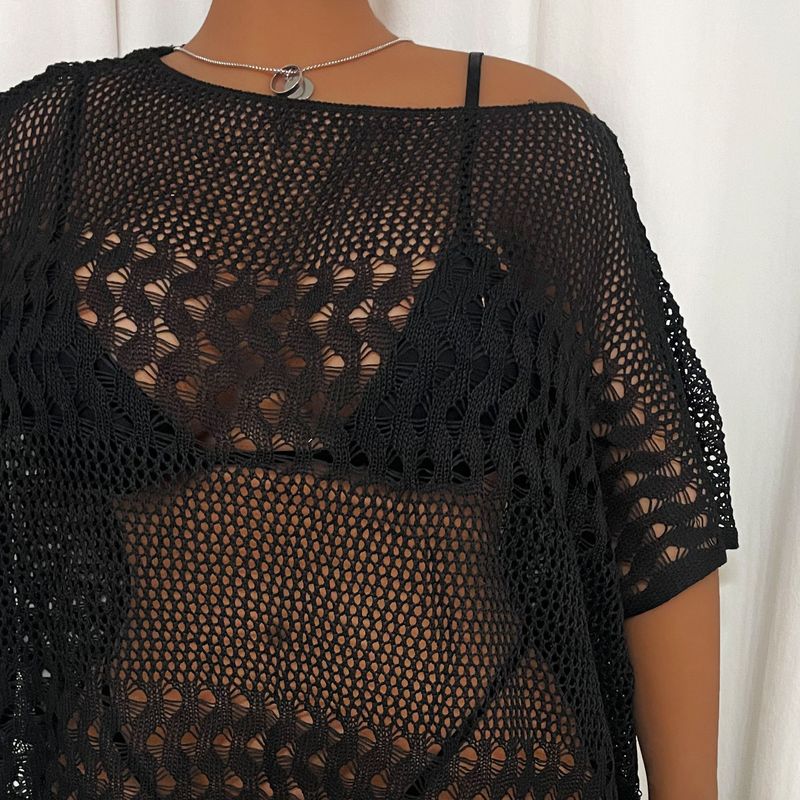 Dámské sako, svrchní oblečení, plus size, tkané tričko, duté průhledné plážové bikiny, halenka_voghion.com