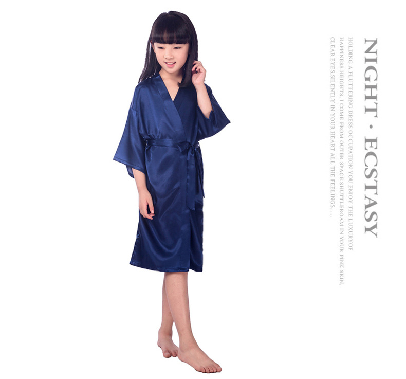 Abbigliamento da donna Accappatoio da notte per camicia da notte in raso di seta intrecciata per bambini, vestaglia cardigan sottile estiva lunga e lucida per bambini di medie e grandi dimensioni_voghion.com