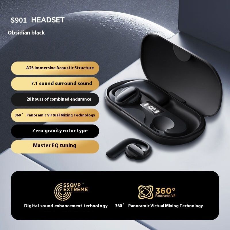 S901 Open Air Conduction Drahtlose Ohrstöpsel Bluetooth-Kopfhörer Keine In-Ear-Übung Lange Standby-Zeit_voghion.com