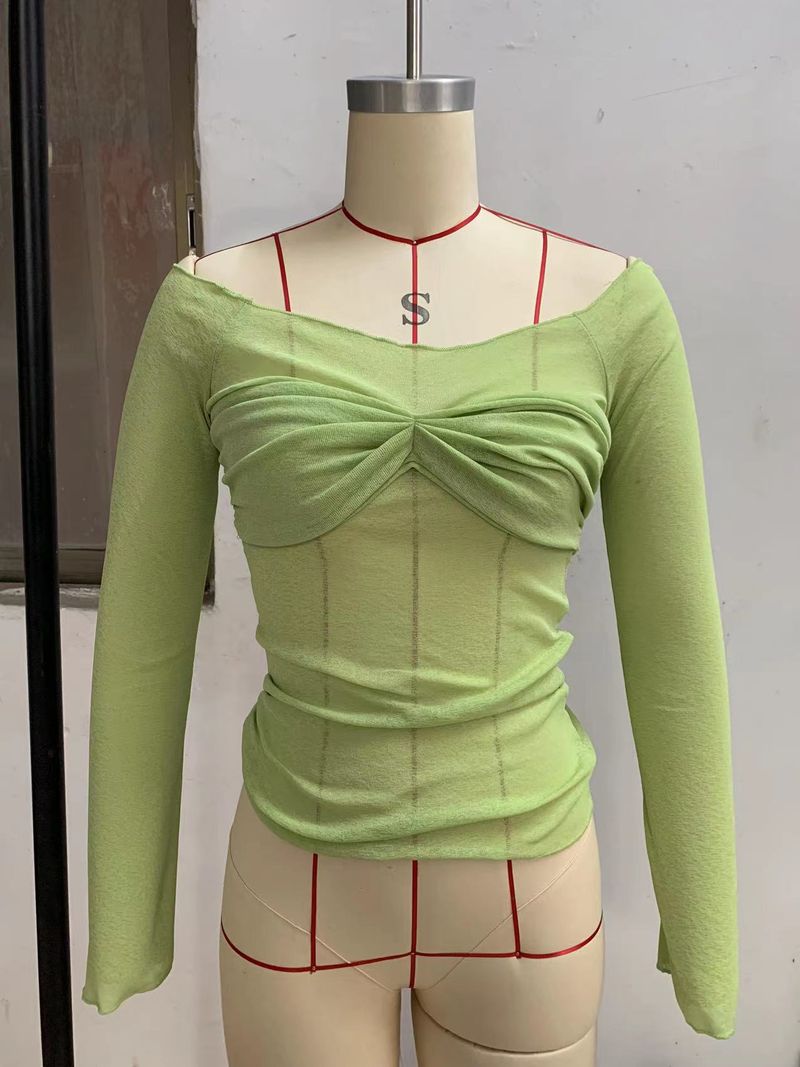2025 Women's Leisure Spring New Bow Tie Bra Long Sleeved T-shirt Top Y2K Fashion_voghion.com