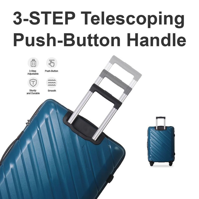 3-Piece Luggage Sets (20", 24", 28"), Suitcase With Wheels, Hardside Suitcase With Four Spinner Wheels And Scratch-Resistant Surface, Blue_voghion.com