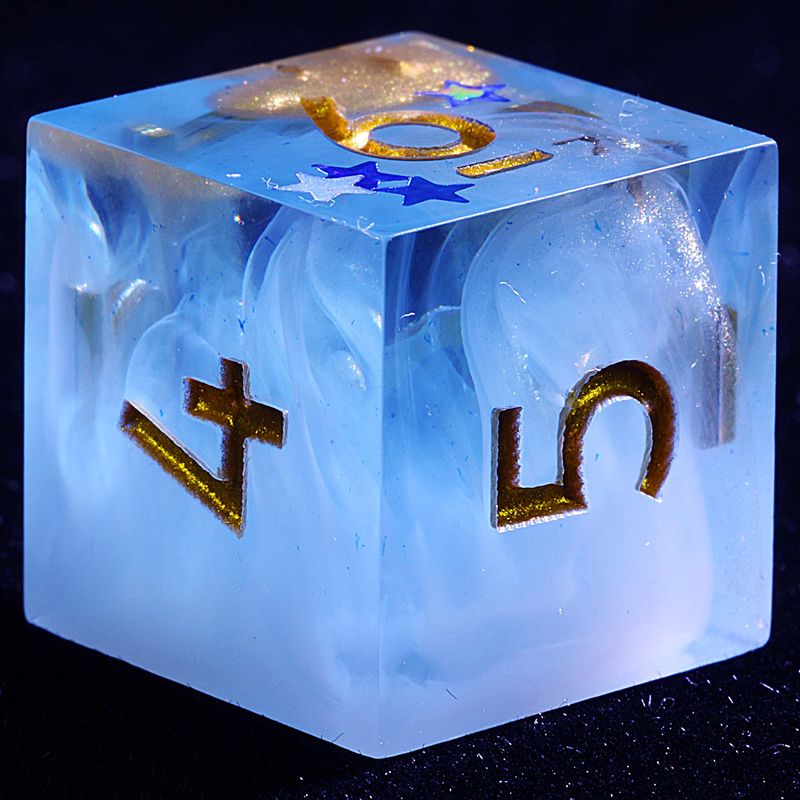 9 Polyhedral Resin DnD Set Of Dice Frost Mirage Stellar For Dungeons Dragons RPG_voghion.com