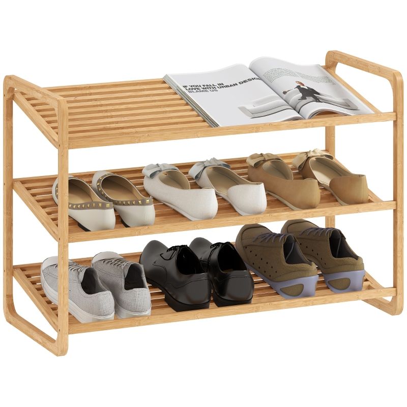 Bambusregal Als Schuhregal Oder Flurregal, 3-stufig, Bis 30 Kg Belastbar, Holz_voghion.com