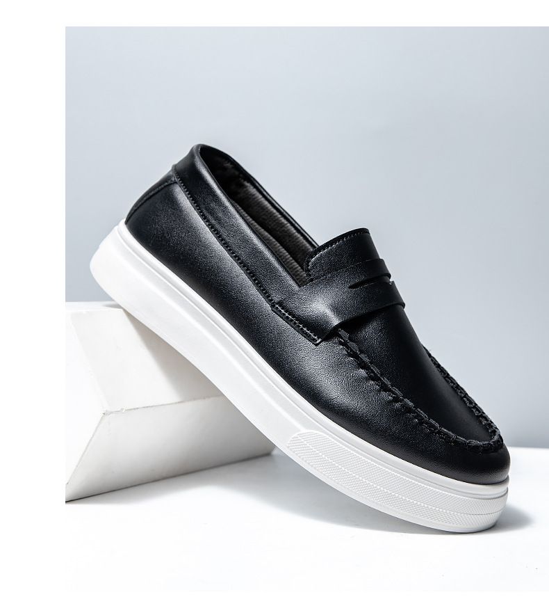 Bean shoes Men's shoes Loafers Fashion casual leather shoes Youth fashion shoes_voghion.com