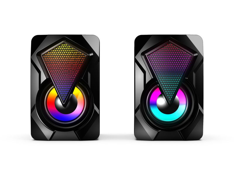 RGB Gaming Computer Speakers - Mini Wired Multimedia Soundbar For PC/Laptop With Dynamic LED Lighting_voghion.com