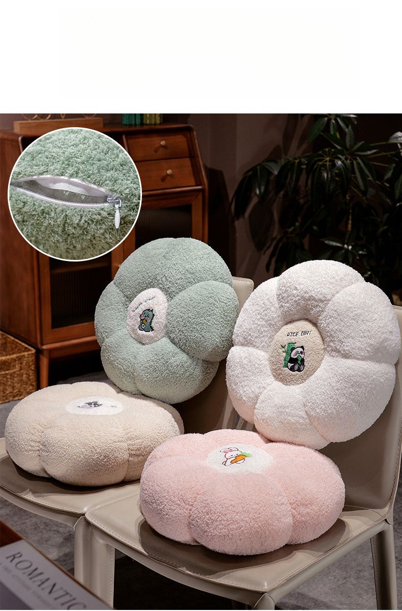 Floral Sofa Bay Window Thickened Floor Office Chair Cushion With Backrest Lumbar Pillow_voghion.com