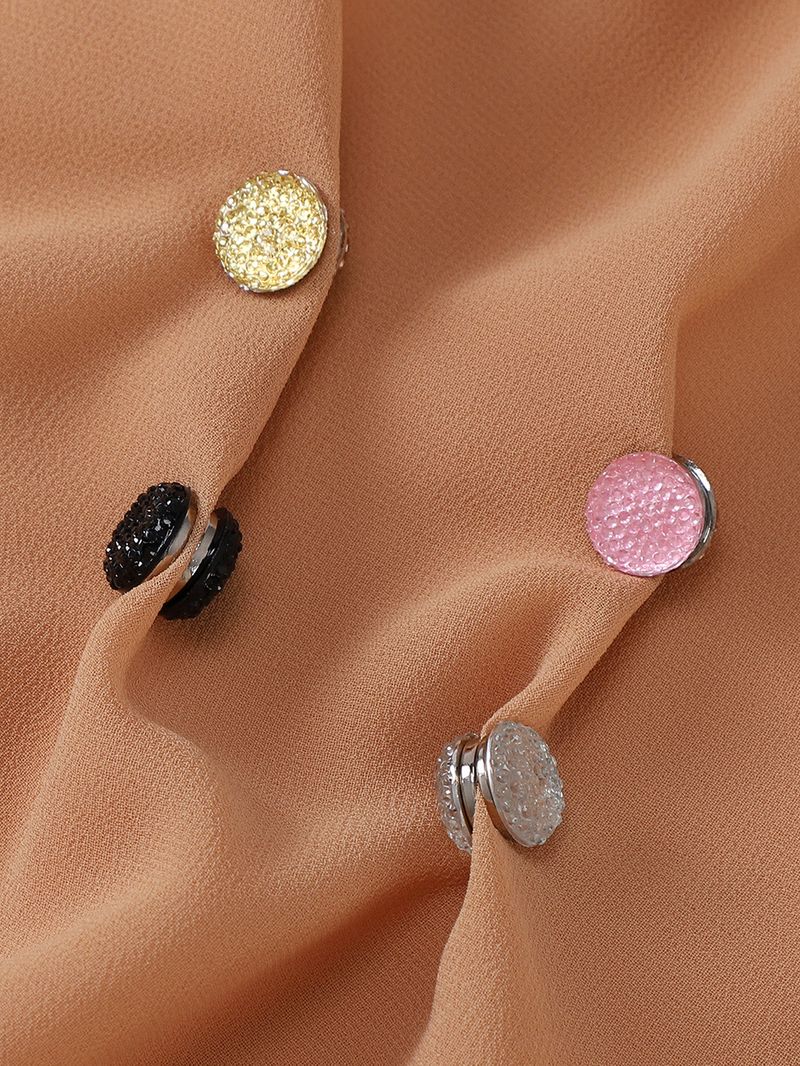 Elegant Resin Magnetic Hijab Pin With Rhinestones - Secure & Stylish Headscarf Accessory For Women (Set Of 2)_voghion.com
