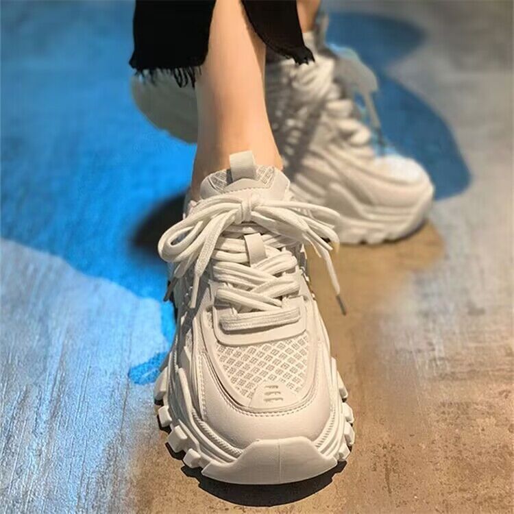 Pantofi sport de vară pentru femei, cu talpă groasă, respirabili, tip plasă, sport, mici, casual, pentru alergare_voghion.com