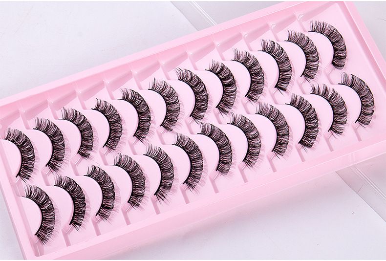 Lash extension set 12 pairs of eyelashes Natural fiber eyelashes thick artificial eyelashes_voghion.com