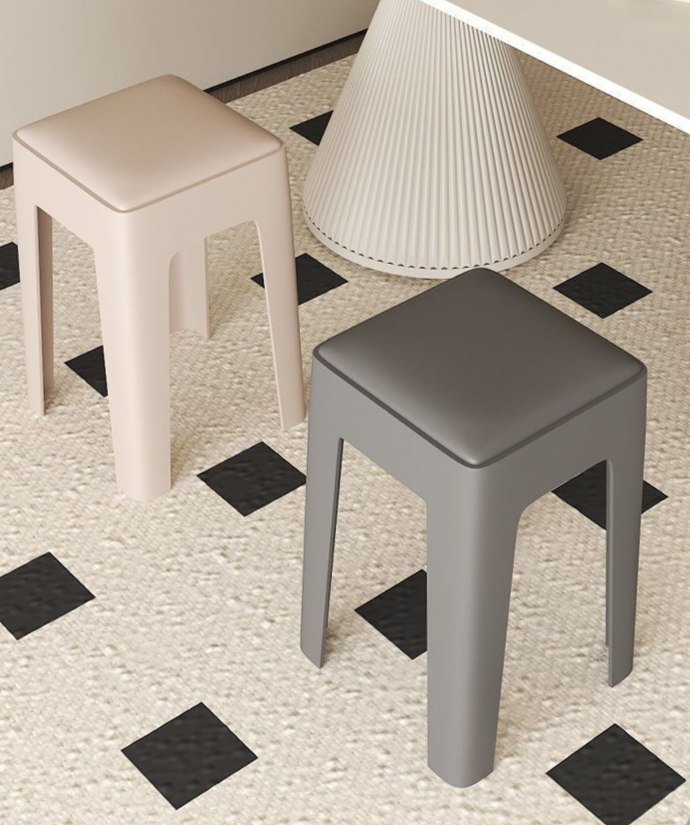 Exquisite Household Durable Plastic Soft Cushion Simple Bench Storage Dining Makeup Stool_voghion.com