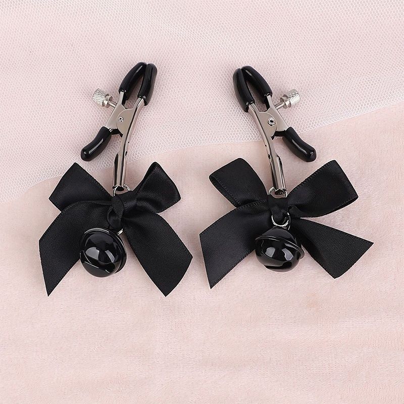 luckyqqyp Sexy SM Clamps For Women With Bowknot, Large Bell, Diamond Anal Plug, Small Flirt Punishment, Nipple Stimulation,_voghion.com