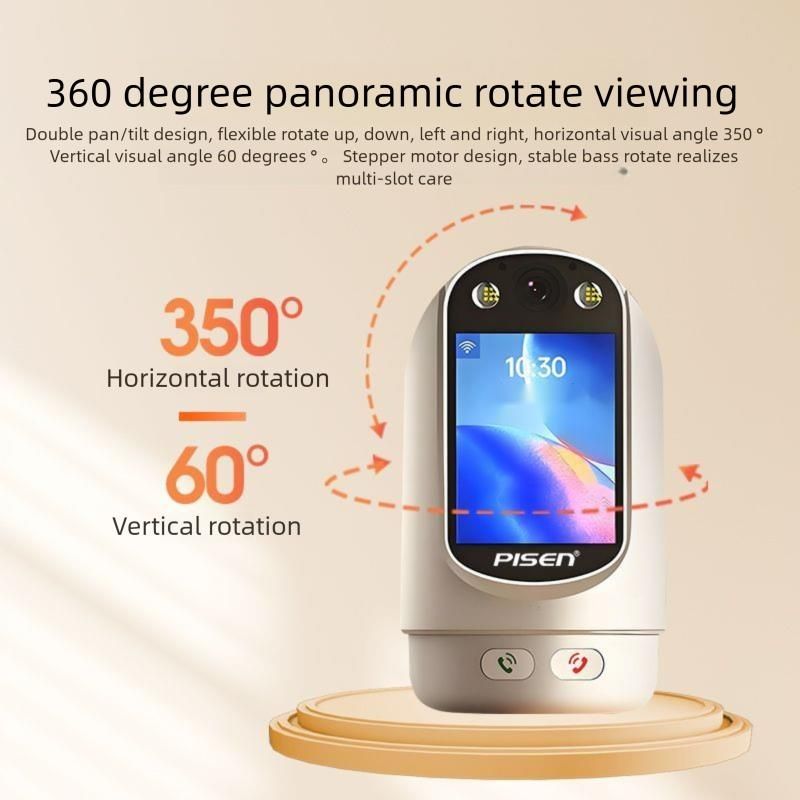 Pisen Camera Surveillance Home Use Connect To Phone 360 Degree Call Panoramic Wireless WiFi Indoor Ultra HD_voghion.com