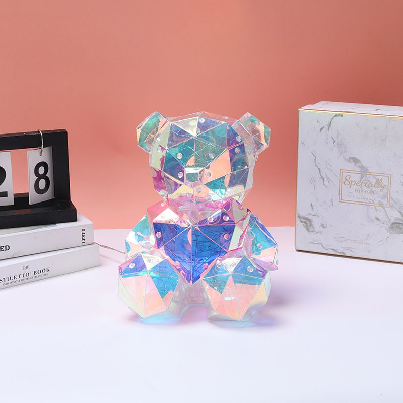 Hot Romantic Colorful Bear Light Illuminate The Track Of Love Qixi 520 Confession Proposal Birthday Gift Box_voghion.com