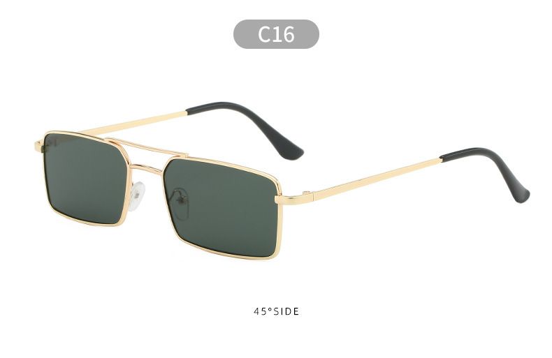 Dupla gerendás, négyzet alakú fém napszemüveg, divatos, minden egyezésű személyiségű napszemüveg férfiaknak és nőknek_voghion.com