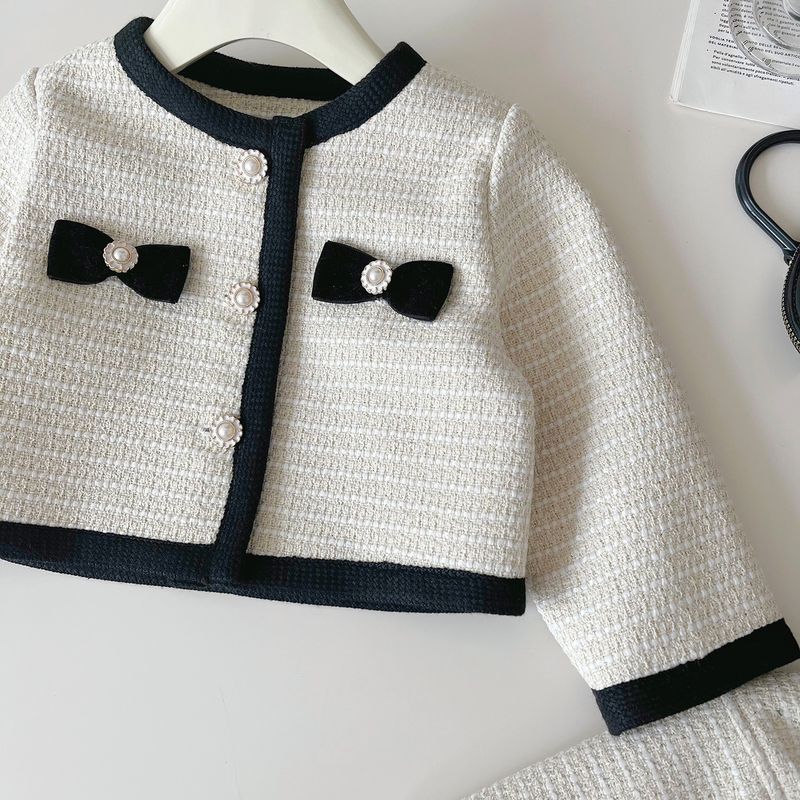 2024 autumn new Korean version girls' small fragrant style cardigan half set baby socialite coat short skirt 67328_voghion.com