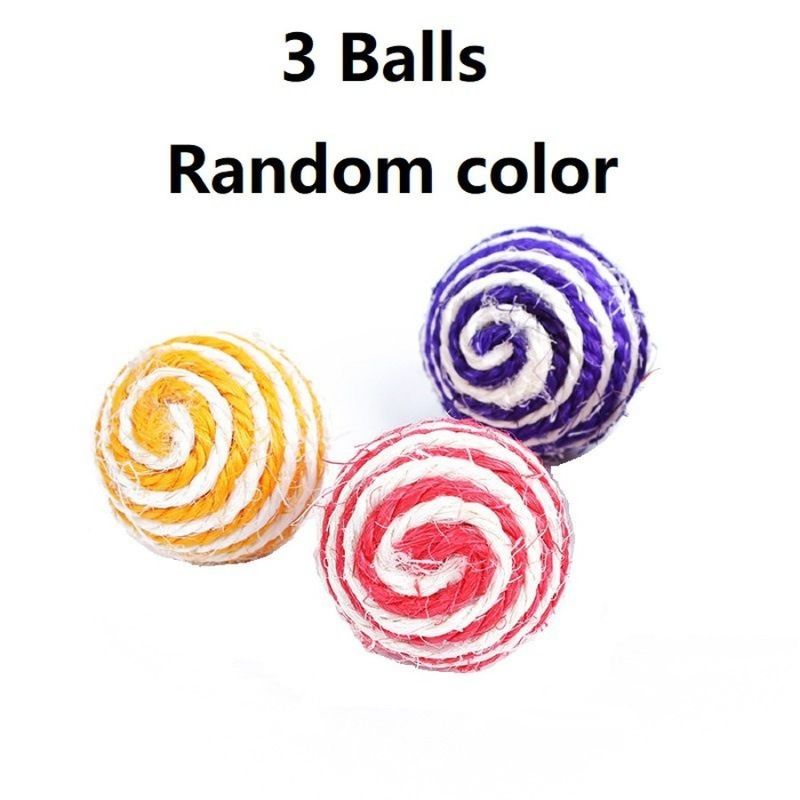 Chewing Pet Scratching Dog Ball Interactive Cat Toy Scratching Rattle Chewing Woven Rope Toy Cat Pet Sisal_voghion.com