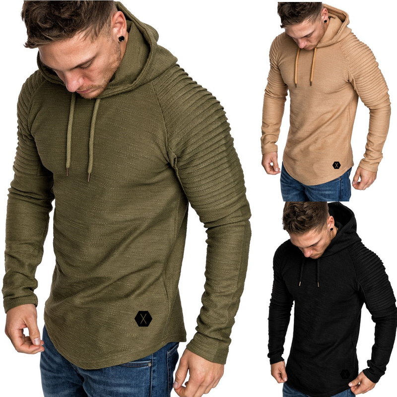 Fashiion Men's Pullover Hoodies Fleece Casual Long Sleeve Hooded Solid Color Sweatshirts with Pockets_voghion.com
