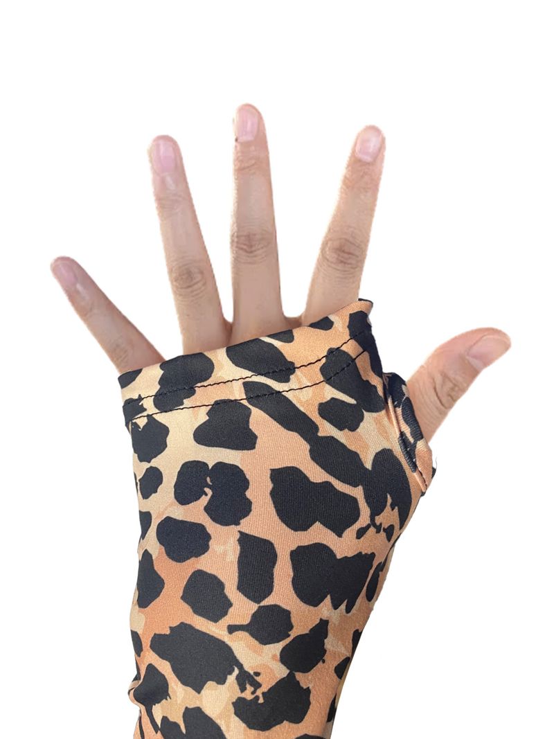 2024 Women's Leopard Pattern Sexy Tight Finger Top Long Sleeve Zipper Bottom Jumpsuit_voghion.com